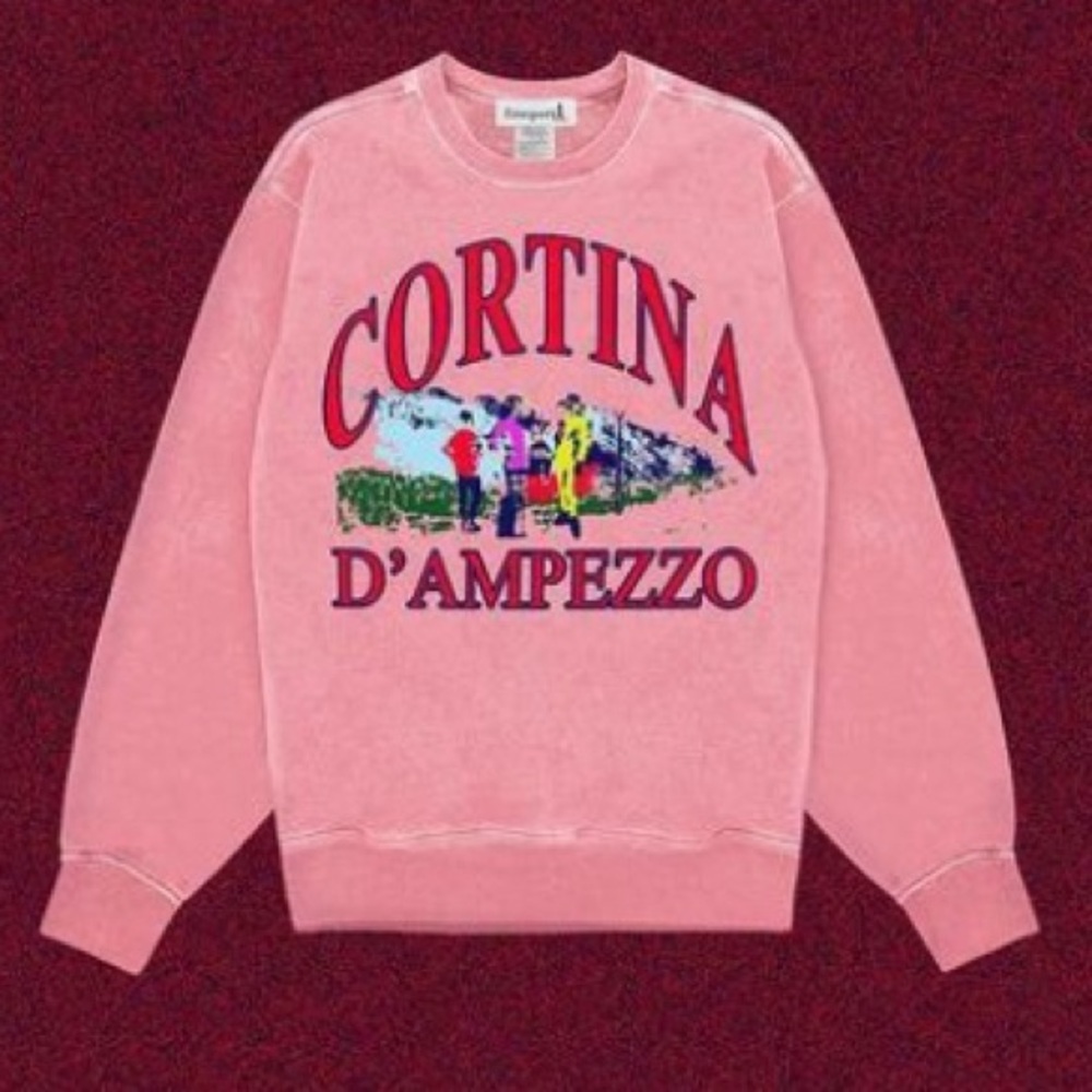 Cortina D'Ampezzo (home of the Winter Olympics!) Pink Crew Neck Sweater